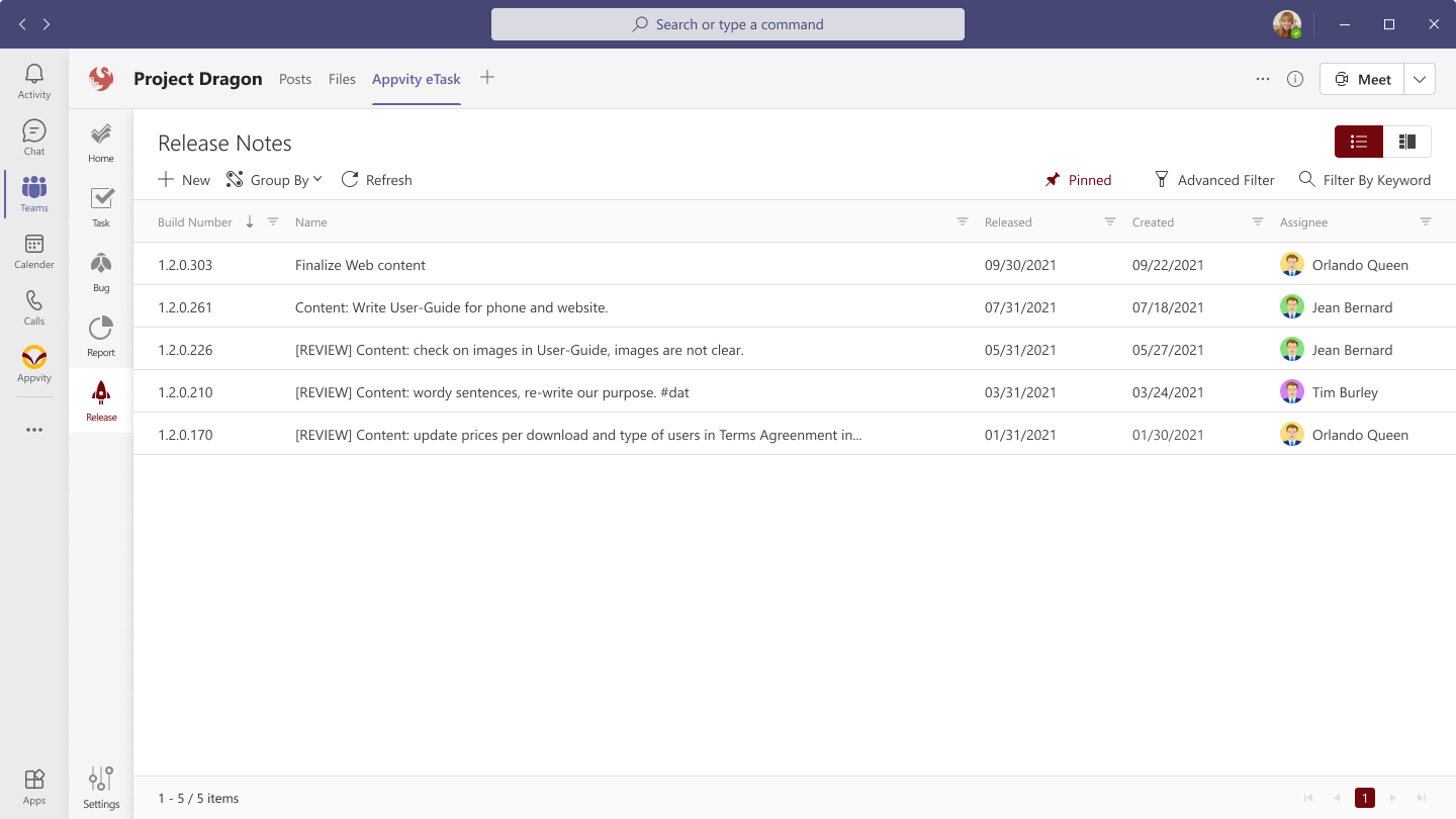 eTask Release Note