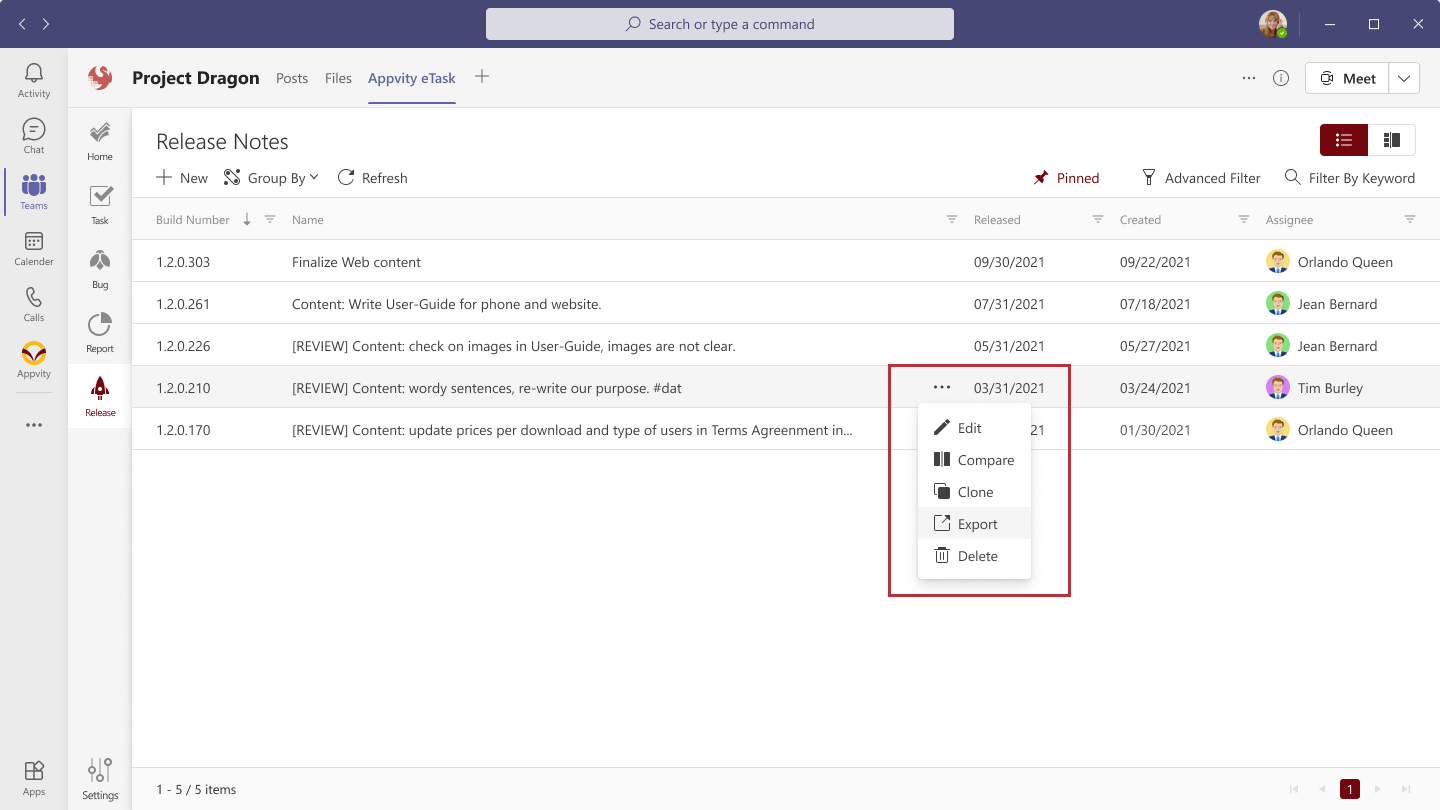 eTask Release Note