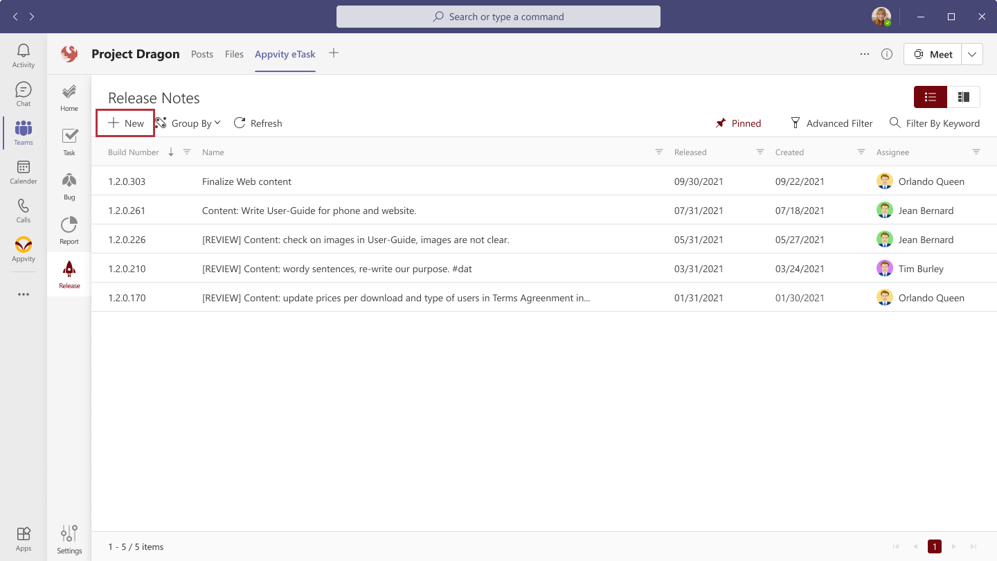 eTask Release Note