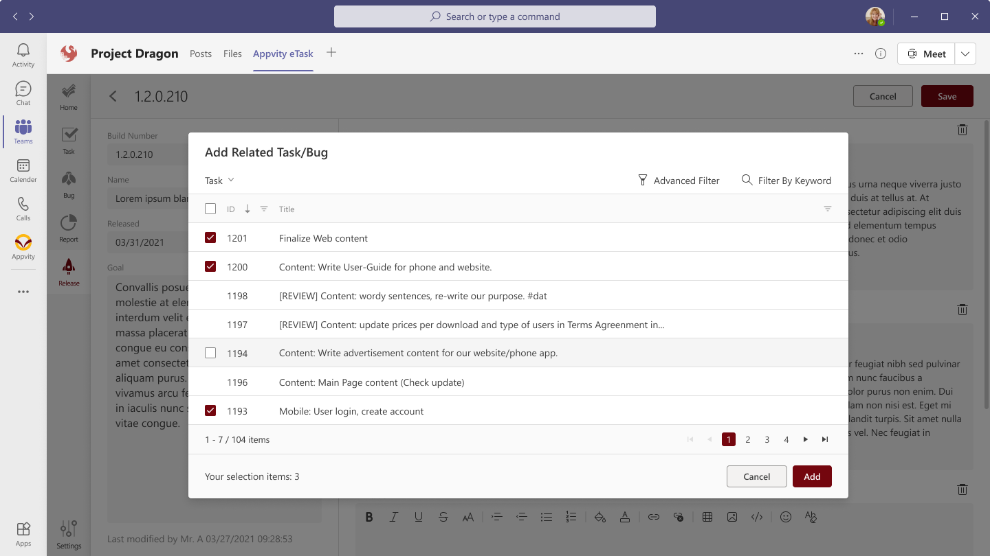 eTask Release Note