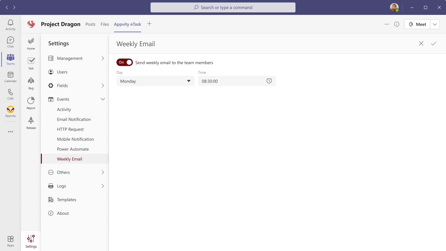 eTask Weekly Email