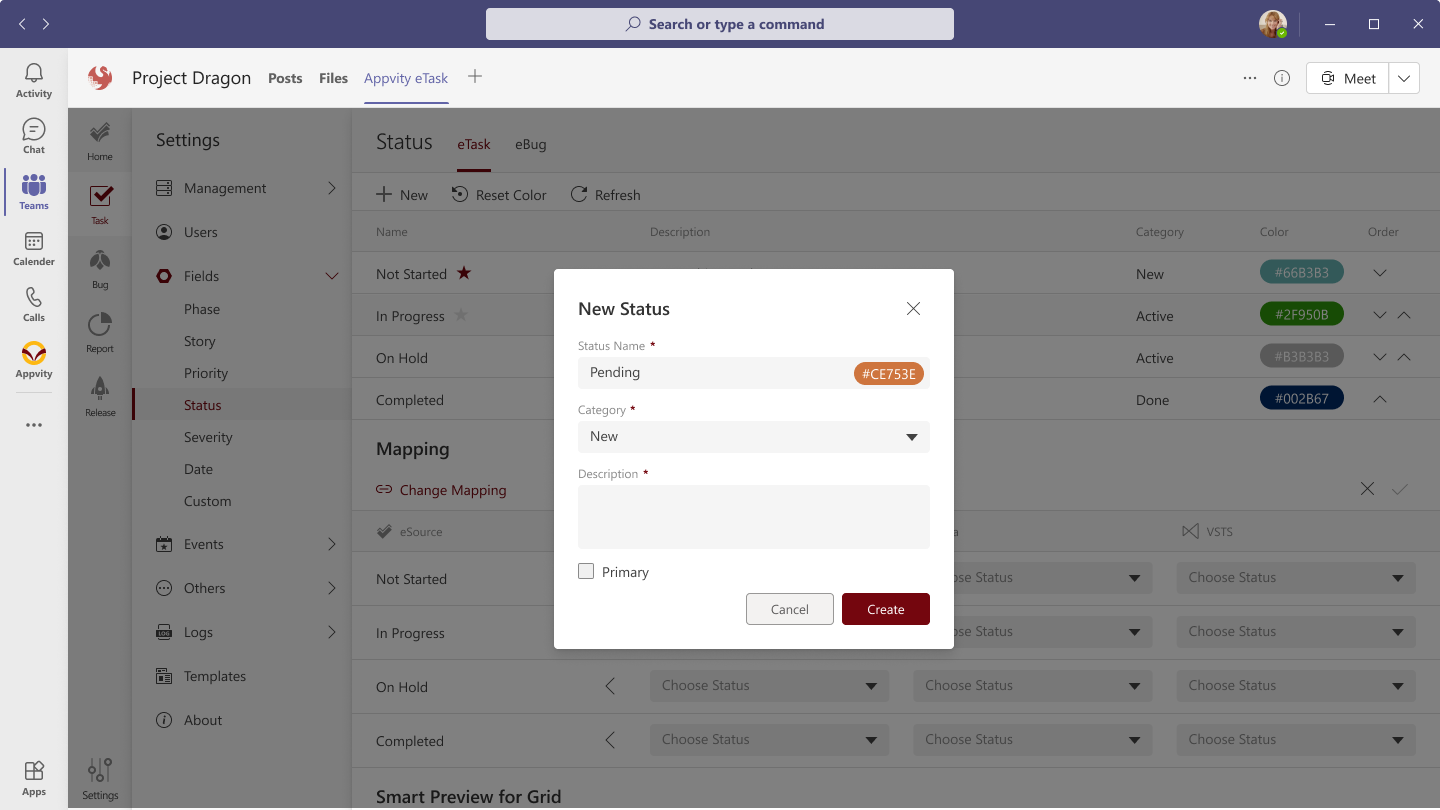 eTask Status