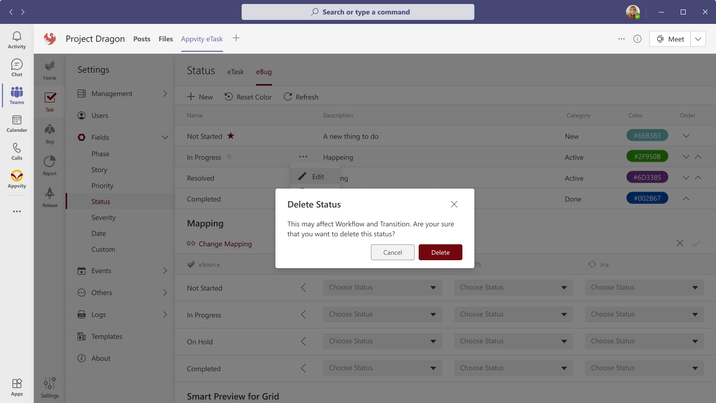 eTask Status