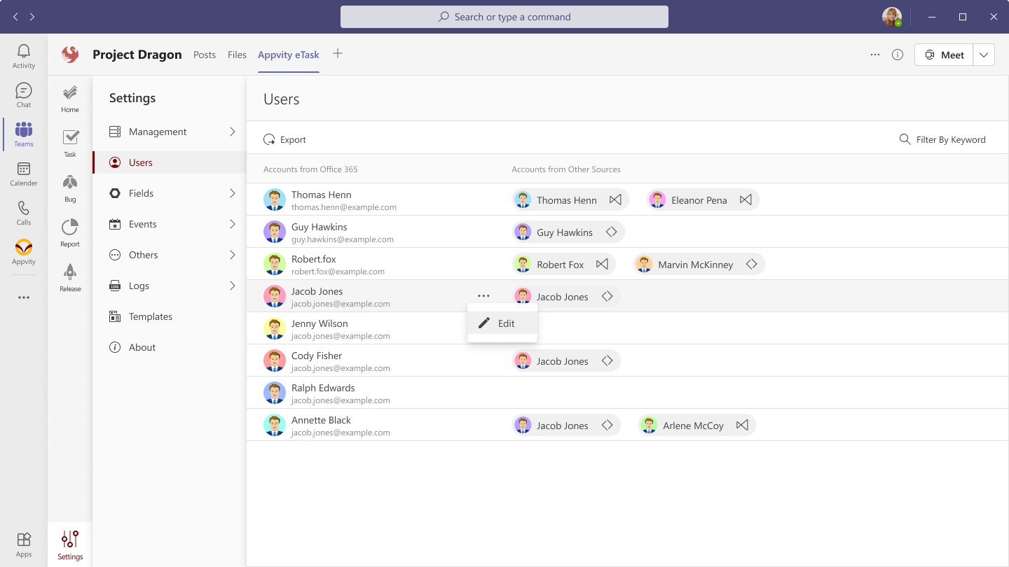 eTask Mapping User