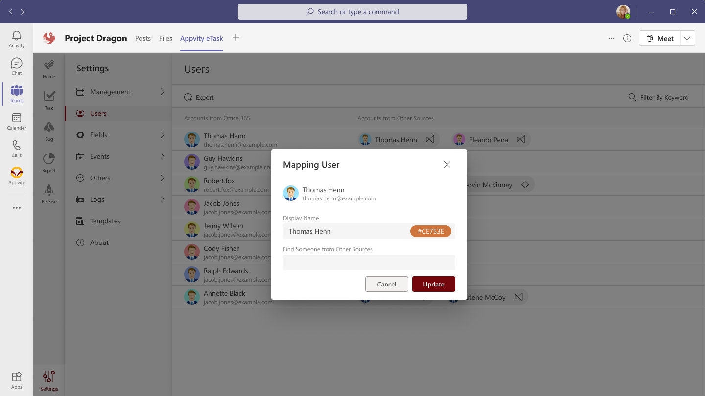 eTask Mapping User