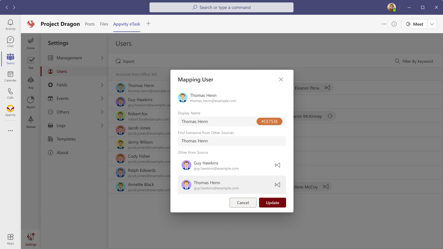 eTask Mapping User
