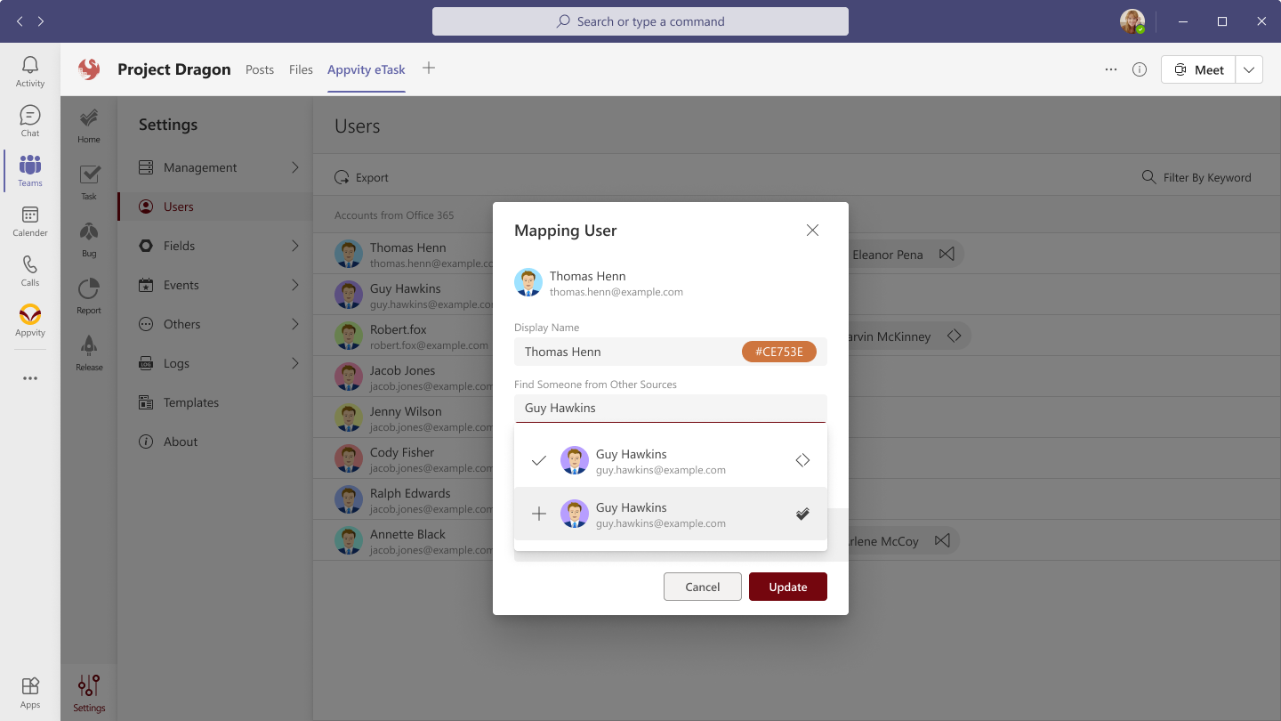 eTask Mapping User
