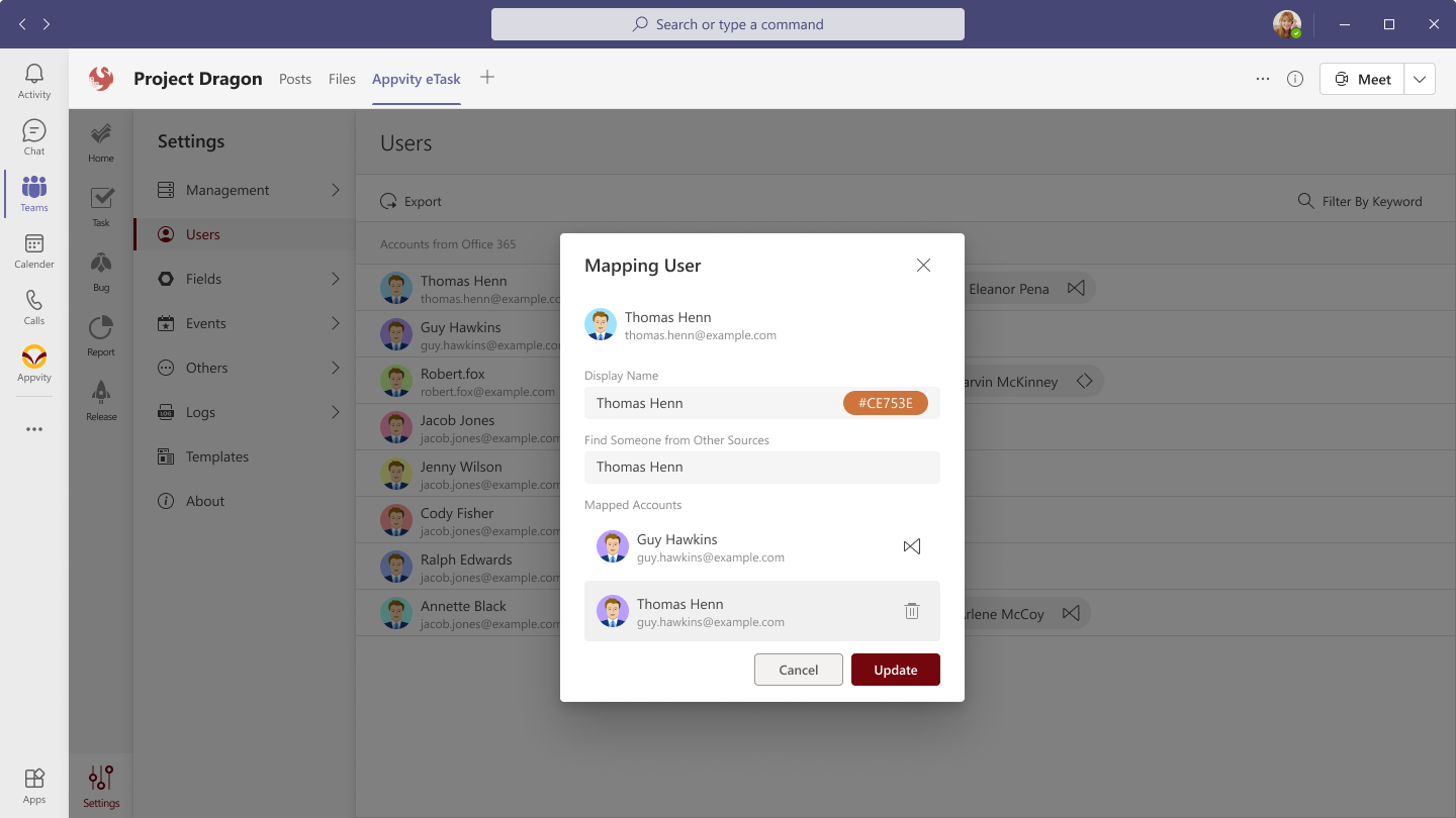 eTask Mapping User