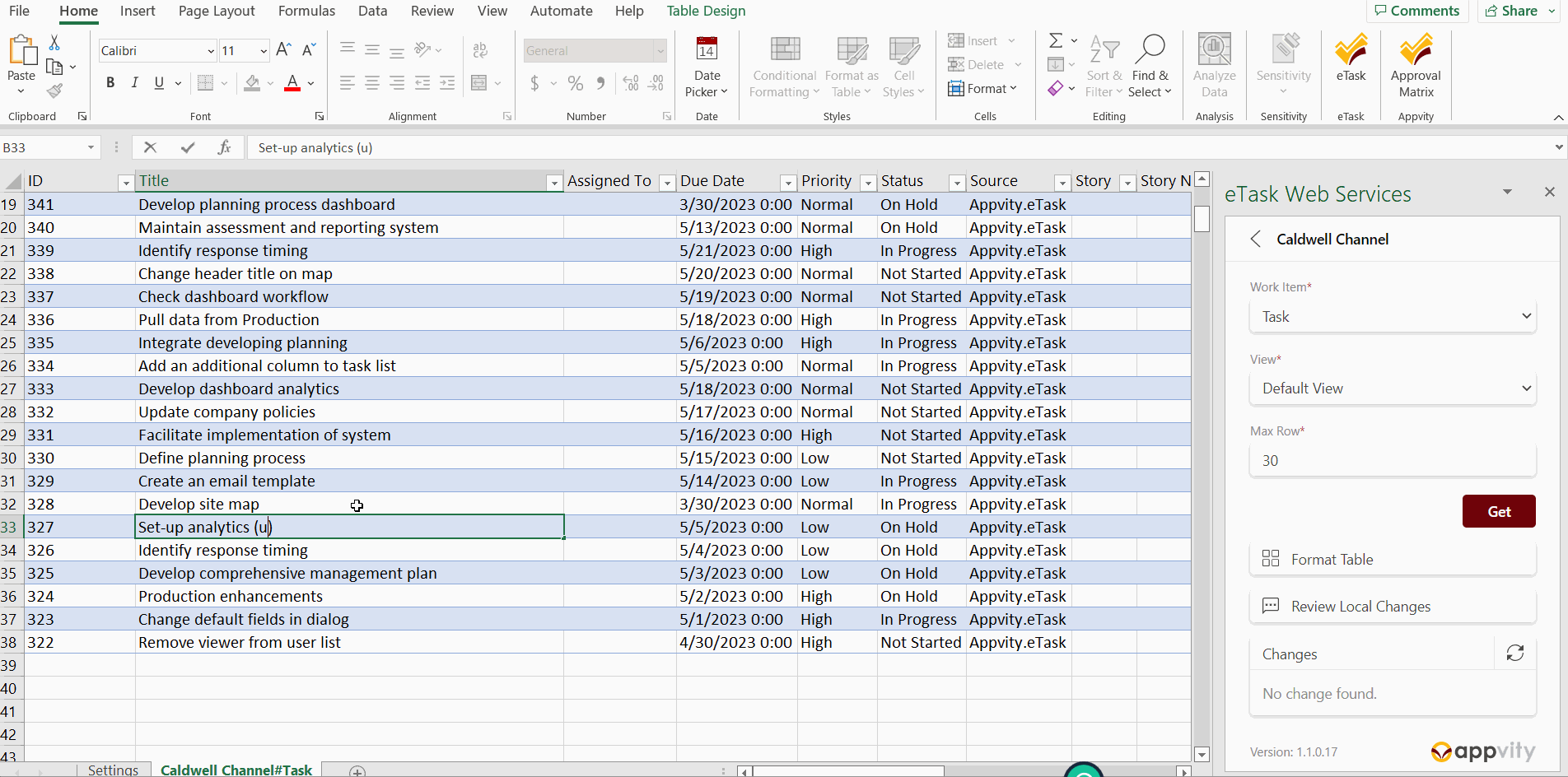 Updatedata Picture Appvity Online Document System | Excel Sync for eTask - Update data