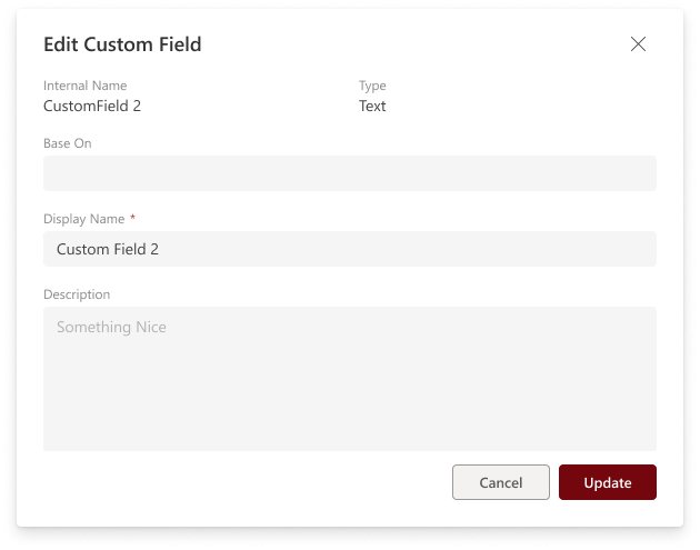 eTask Custom Fields