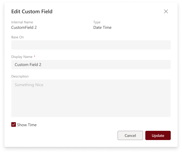 eTask Custom Fields