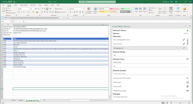 eTask Excel Sync