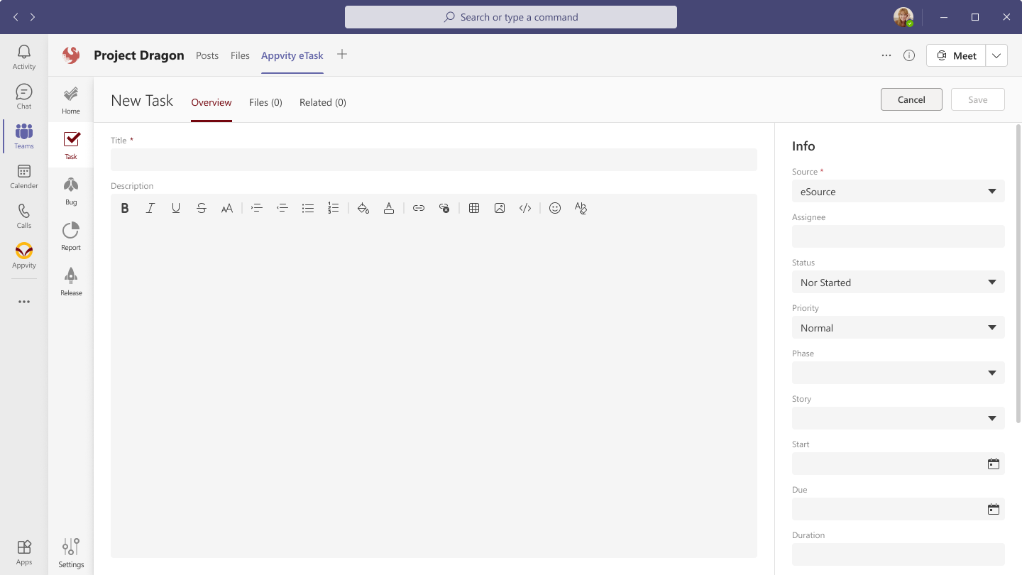 eTask Task List View